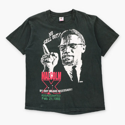 Vintage 80s MALCOLM X "By Any Means Necessary!" Single Stitch USA Made T-Shirt (L)