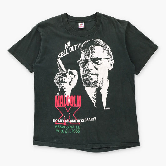 Vintage 80s MALCOLM X "By Any Means Necessary!" Single Stitch USA Made T-Shirt (L)