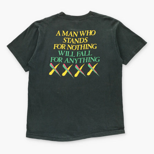 Vintage 80s MALCOLM X "By Any Means Necessary!" Single Stitch USA Made T-Shirt (L)