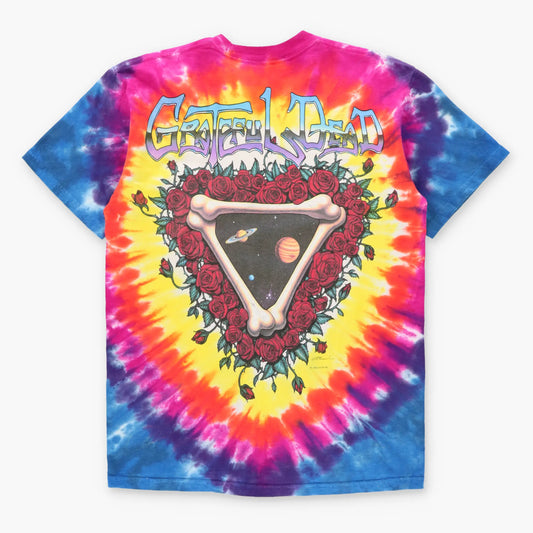 LIQUID BLUE Grateful Dead 'Space Your Face' Vintage Rainbow Tie-Dye Tee (S-M)