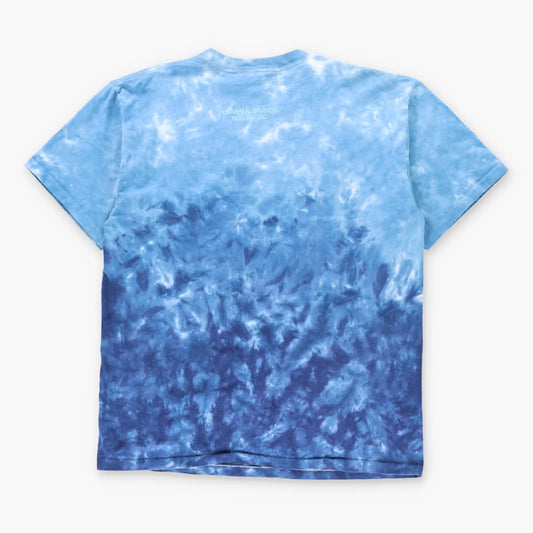 Vintage 90s JURASSIC PARK "I Survived" Dinosaur Movie USA Made Blue Tie-Dye T-Shirt (XL)