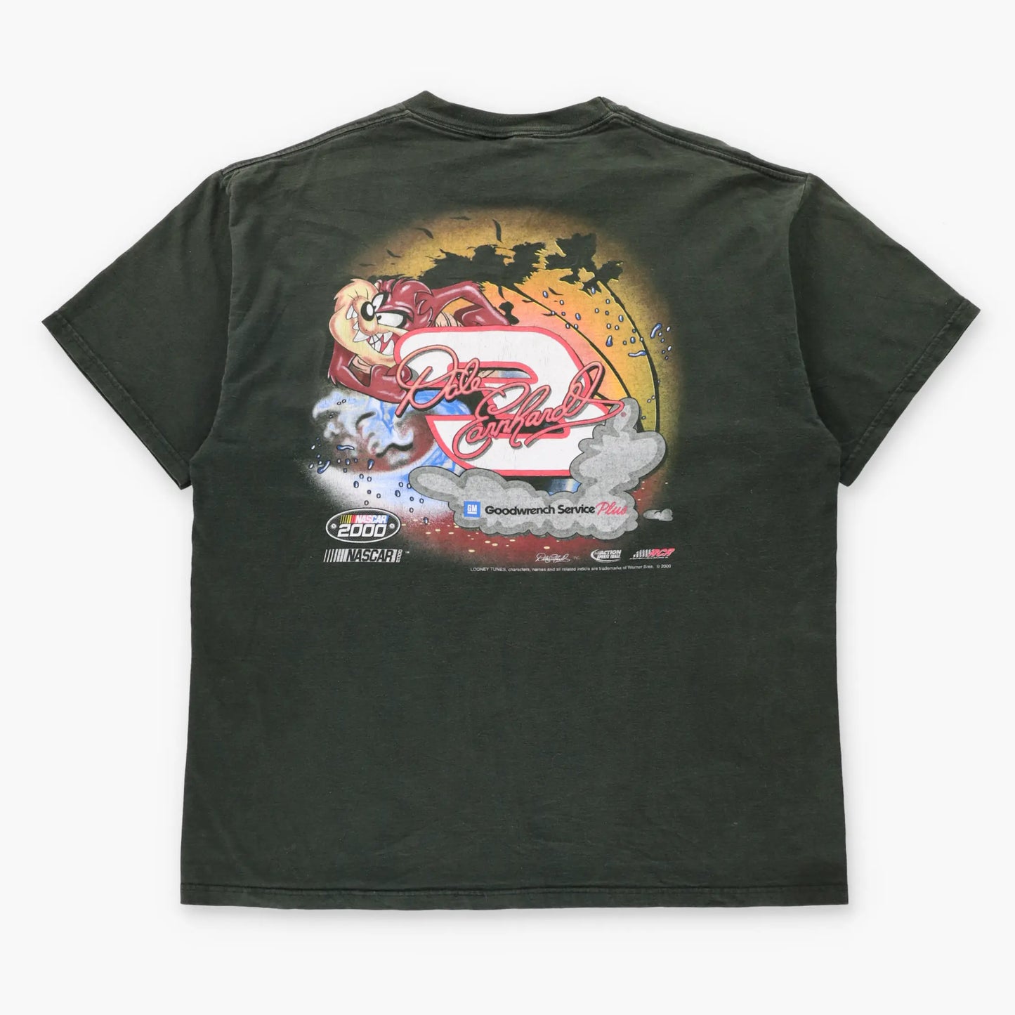 Vintage LOONEY TUNES x NASCAR Dale Earnhardt "Runnin' Like The Tasmanian Devil" Taz Black T-Shirt (XL)