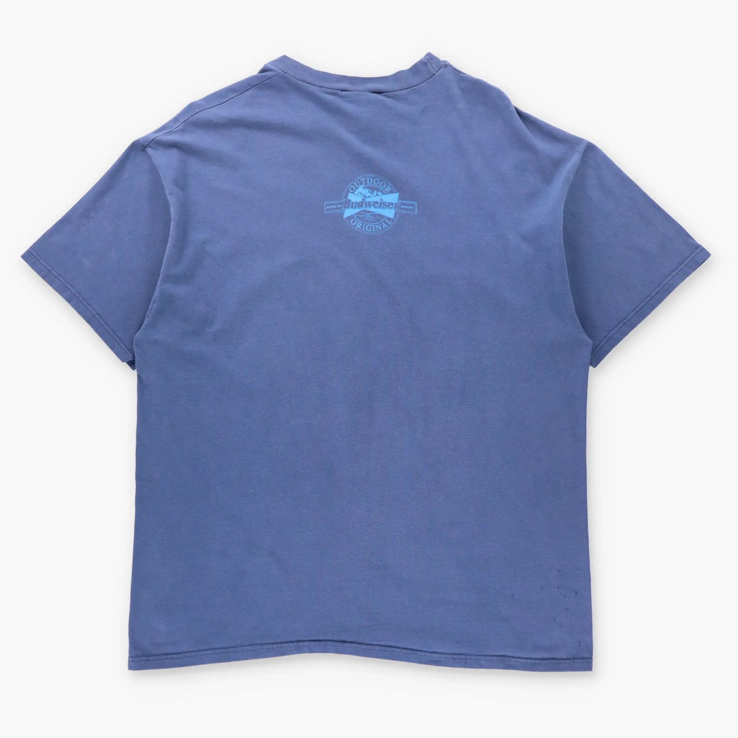 Vintage 1996 BUDWEISER "Outdoor Original" Navy Blue Largemouth Fishing Tee (XL)