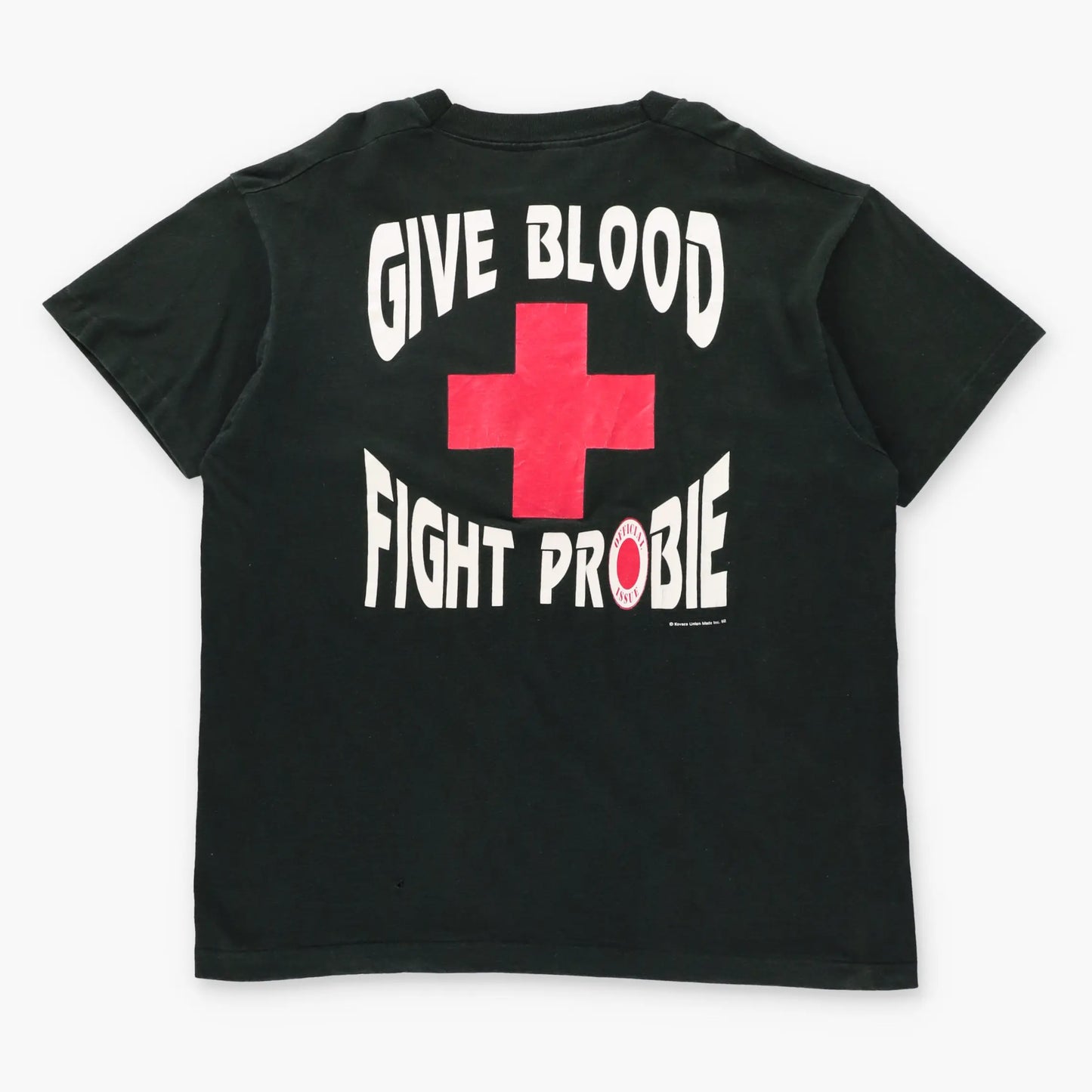 Vintage 1992 DETROIT RED WINGS Bob Probert "Give Blood Fight Probie" Single Stitch USA Made NHL Tee (XL)