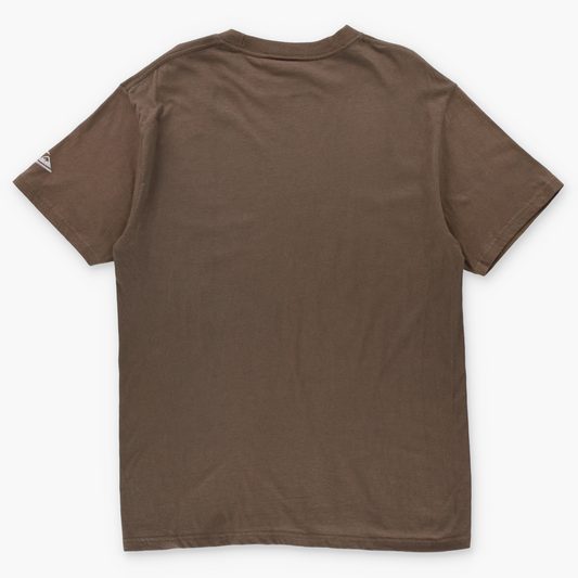 QUIKSILVER Y2K Surfer Style Spell Out Graphic Brown T-Shirt (M)