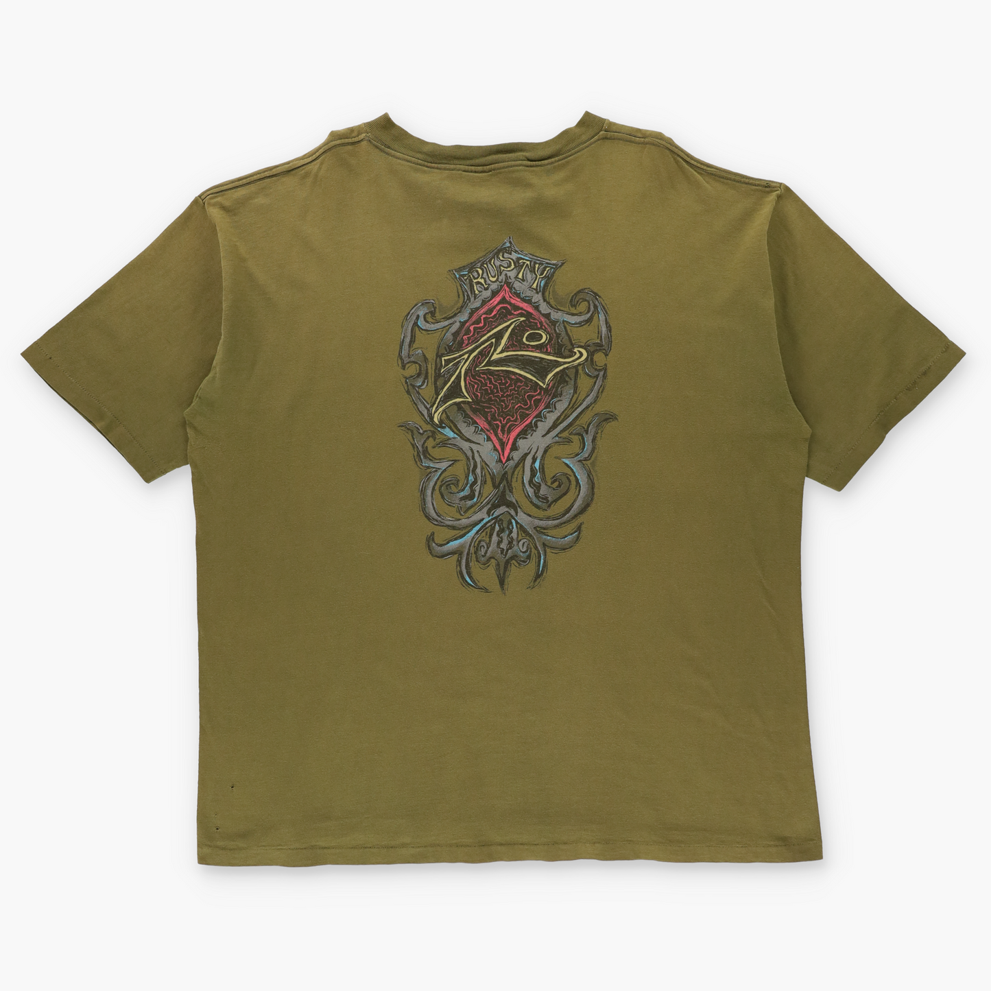 RUSTY Surfwear USA Made Single Stitch Light Brown T-Shirt (XL-XXL)