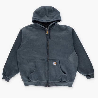 CARHARTT Thermal Lined Grey Zip-Up Hooded Sweatshirt J149 (XL)
