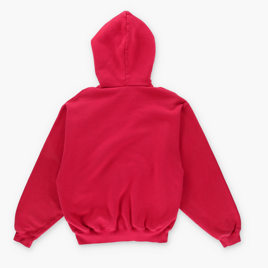 NIKE Small Embroidered Centre Swoosh Red Hooded Sweatshirt (M)