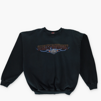 HARLEY DAVIDSON Back Bay Boston Graphic Black Sweatshirt (L)