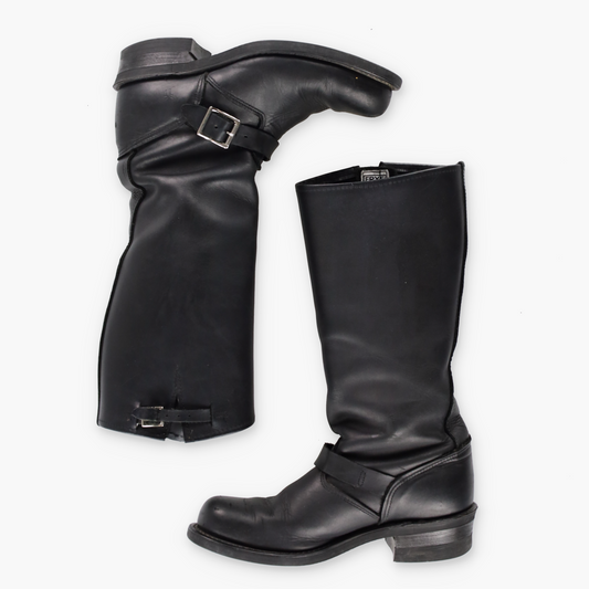 FRYE 'Veronica' Black Buckle Motorcycle Boots (Women's 10)