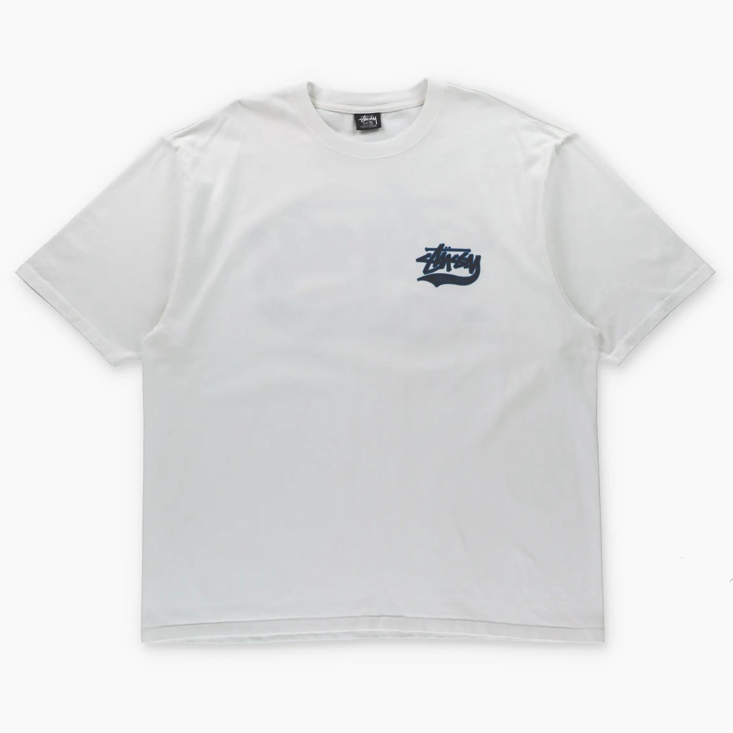 STUSSY World Tribe White & Blue Double Sided Casual T-Shirt (XL-XXL) - Vintage Sole Melbourne