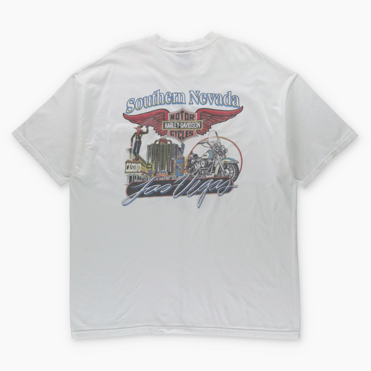 HARLEY DAVIDSON Double Sided Phoenix & Las Vegas Strip White Front Pocket Tee USA Made (XXL-XXXL)