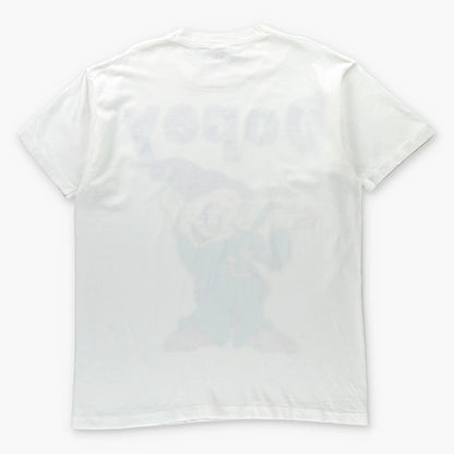 DISNEY 'Dopey' Puffy Spell Out Graphic White Tee (L) - Vintage Sole Melbourne