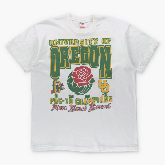 Rose Bowl University Of Oregon Ducks "Gang Green" White Single Stitch T-Shirt USA Made (L-XL)