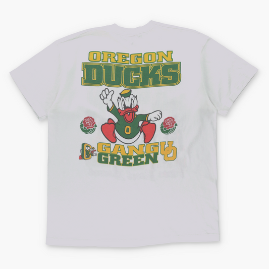 Rose Bowl University Of Oregon Ducks "Gang Green" White Single Stitch T-Shirt USA Made (L-XL)