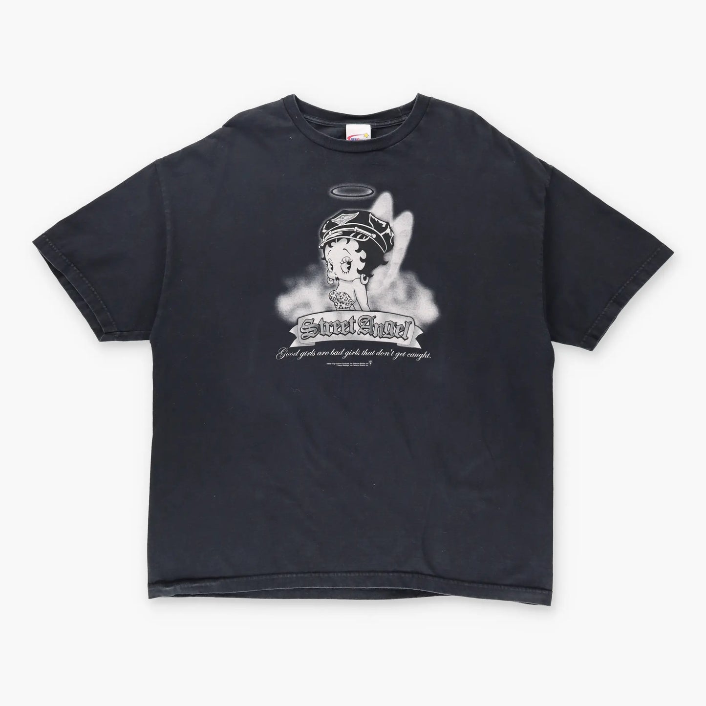 Y2K BETTY BOOP 'Street Angel' Black & White USA Made Vintage Tee (XXL)