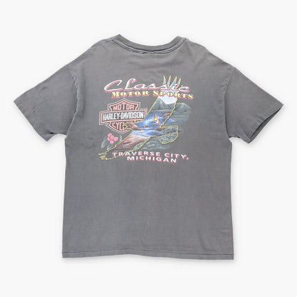 Vintage 1992 HARLEY DAVIDSON Milwaukee USA Made Grey Motorcycle Tee (XL-XXL)