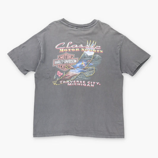 Vintage 1992 HARLEY DAVIDSON Milwaukee USA Made Grey Motorcycle Tee (XL-XXL)