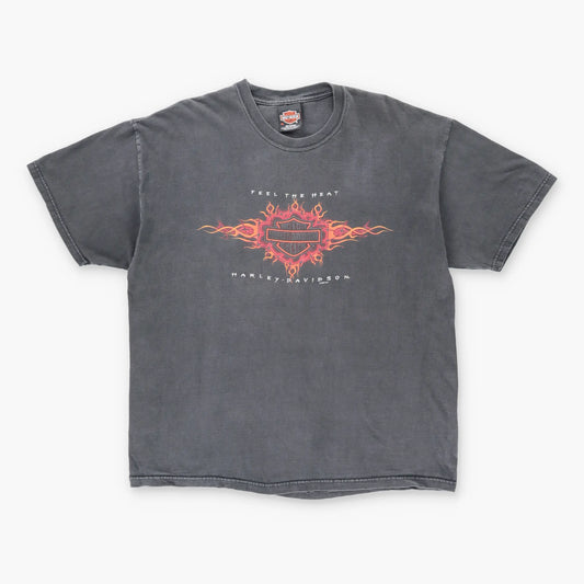 HARLEY DAVIDSON Vintage Flame Faded USA Made Motorcycle T-Shirt (XL)