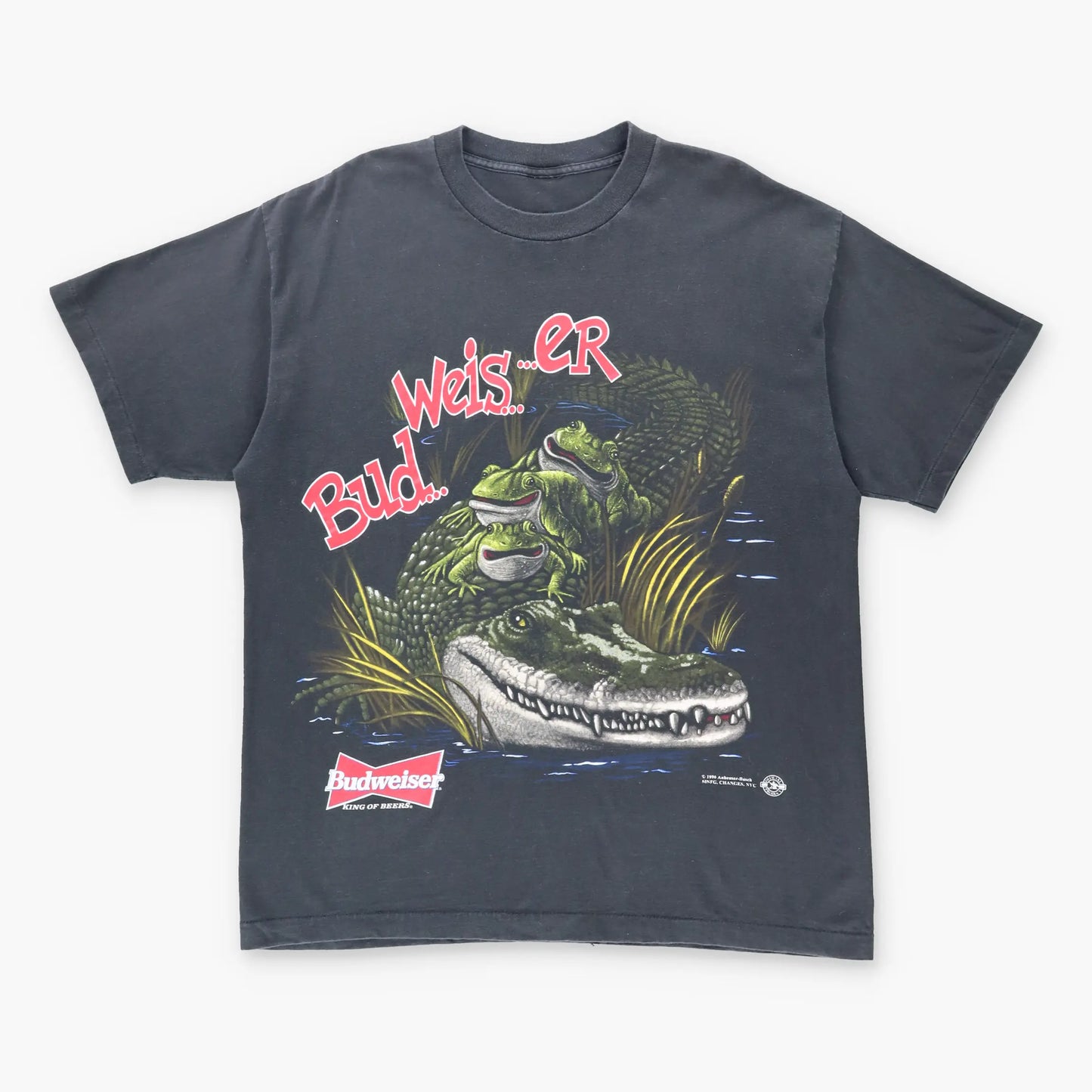 1996 Vintage BUDWEISER 'This Bud's For You' Gator Frog Single Stitch Promo Tee (XL)