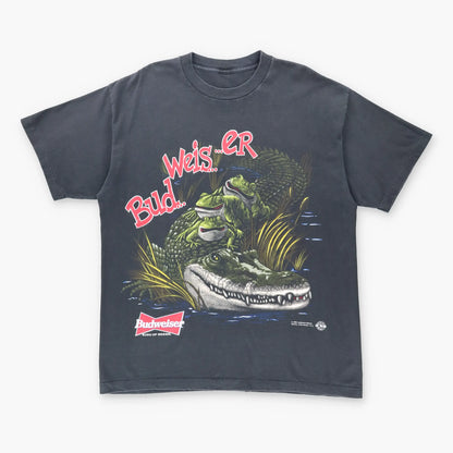1996 Vintage BUDWEISER 'This Bud's For You' Gator Frog Single Stitch Promo Tee (XL)