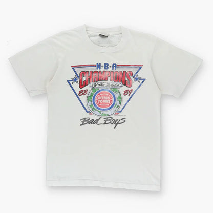 Vintage 1989 NBA DETROIT PISTONS Single Stitch USA Made Basketball Tee (XS-S) *Aubany Vintage Sole Melbourne