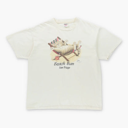 Vintage 1997 'Beach Bum' Bob Harrison Kitten Beach Lounge Single Stitch T-Shirt (XL)