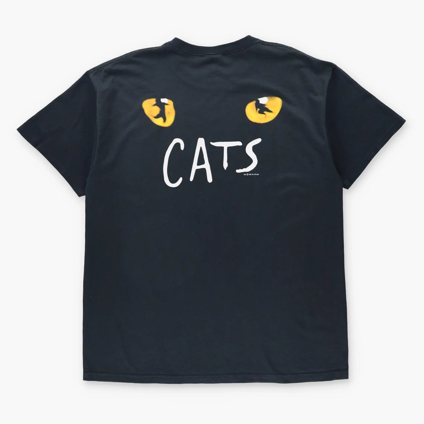 Vintage 1981 Cats The Musical Double Sided FRUIT OF THE LOOM Black T-Shirt (XL)