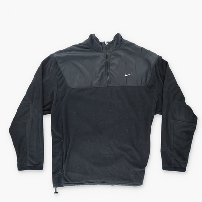 NIKE Vintage Embroidered Swoosh 1/4 Zip Fleece Sweatshirt Pullover (XXL)