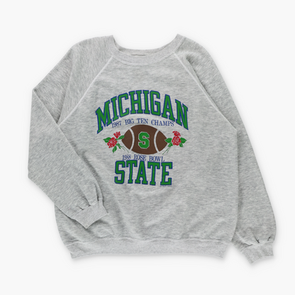Michigan State Rose Bowl 80's USA Made HANES Heather Grey Sweatshirt (XL)