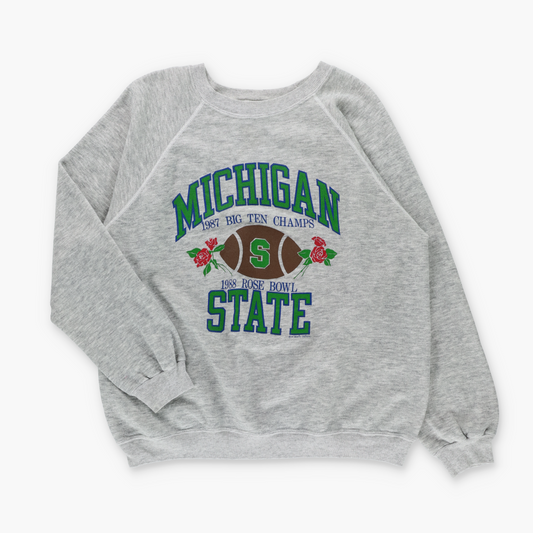 Michigan State Rose Bowl 80's USA Made HANES Heather Grey Sweatshirt (XL)