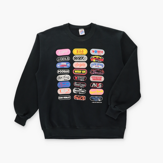 Rock Band Names 'WRIF101' Radio USA Made JERZEES Double Sided Sweatshirt (L-XL)