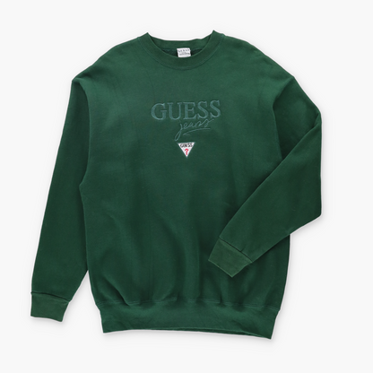 GUESS Embroidered Logo USA Made Forest Green Sweatshirt (XL-XXL)