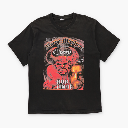 Ozzy Osbourne x Rob Zombie 'The Merry Mayhem' Tour Double Sided Black Tee (XL)