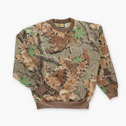 CABELA All Over Leafy Camo USA Made Hunting Sweatshirt (L)