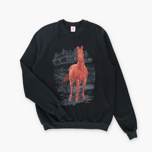 Horse & Farm USA Made Black JERZEES Sweatshirt (L-XL)