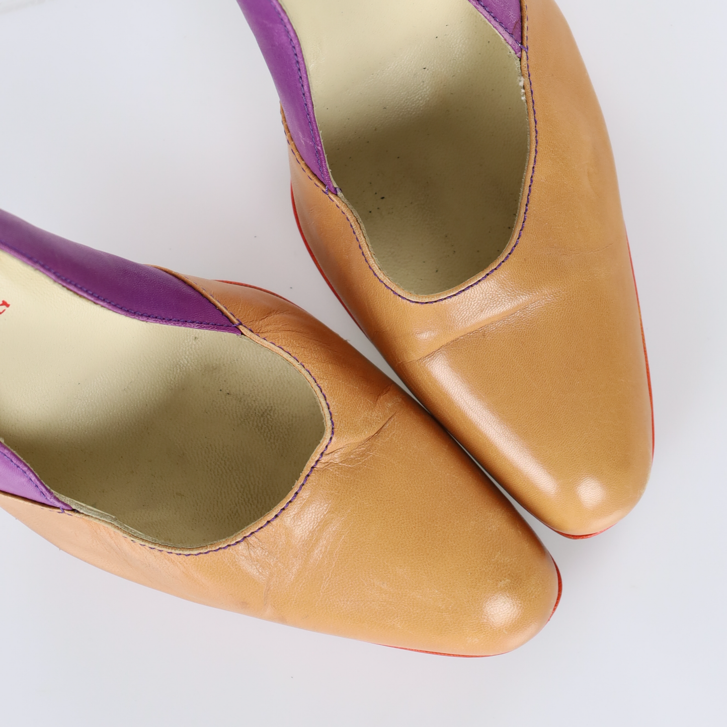 MIU MIU Multicolour Patchwork Leather Heels (39)