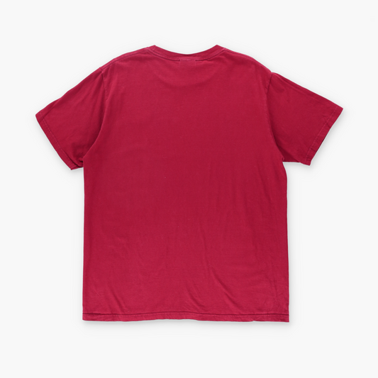 NIKE Embroidered Swoosh Logo Red & White T-Shirt (L)
