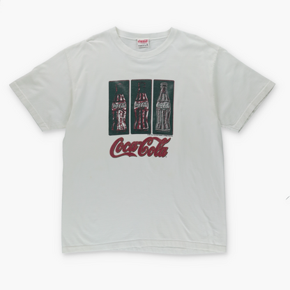 1997 COCA COLA Bottle Logo Retro USA Made White Tee (XL)
