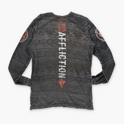 AFFLICTION Y2K Reversible Distressed Grunge Long Sleeve Tee (L)