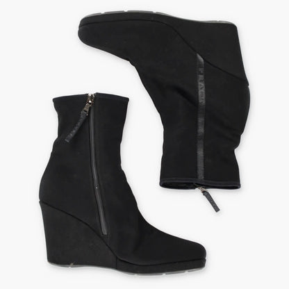 Vintage PRADA Black Italy Made Wedge Platform Boots (8)