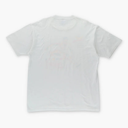 Vintage 1989 OLYMPIC Barcelona Hurdle Coca Cola USA Made White T-Shirt (XL)