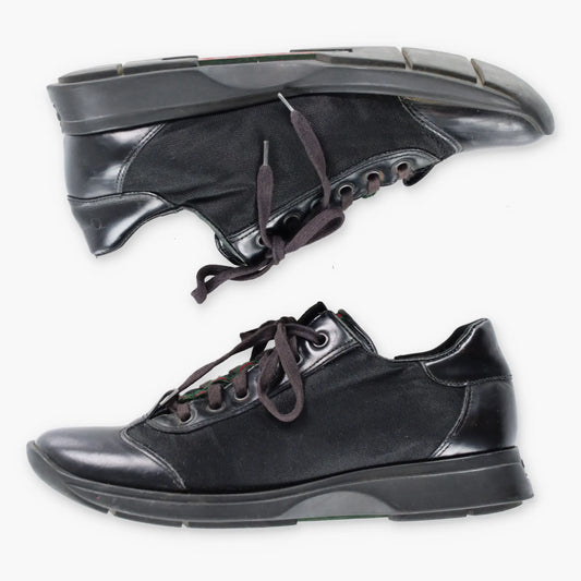 Vintage GUCCI Italy Made Black Leather Lace Up Dress Shoes (7 B)