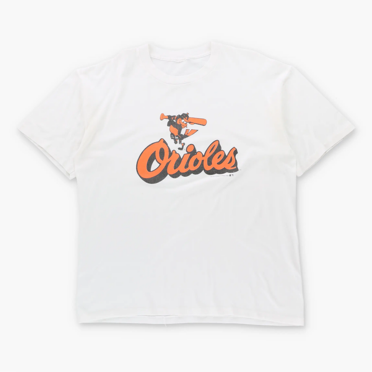 Vintage 1989 MLB Baltimore Orioles White Single Stitch T-Shirt (L-XL)