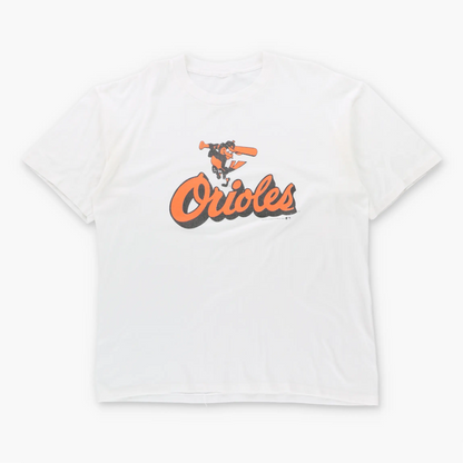 Vintage 1989 MLB Baltimore Orioles White Single Stitch T-Shirt (L-XL)