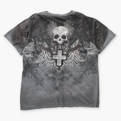 XZAVIER Faith & Virtue USA Made Vintage Y2K Style Skulls T-Shirt (XL)