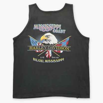 Vintage HARLEY DAVIDSON Mississippi Coast Crossed Flags & Eagle Tank (XL)
