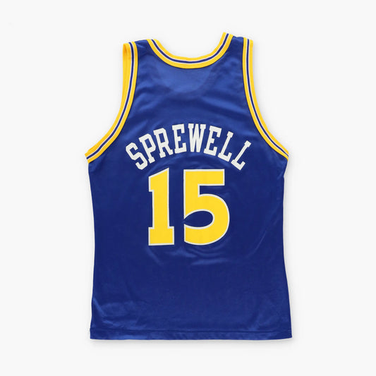Vintage CHAMPION Latrell Sprewell #15 Golden State Warriors NBA Jersey USA Made (M)