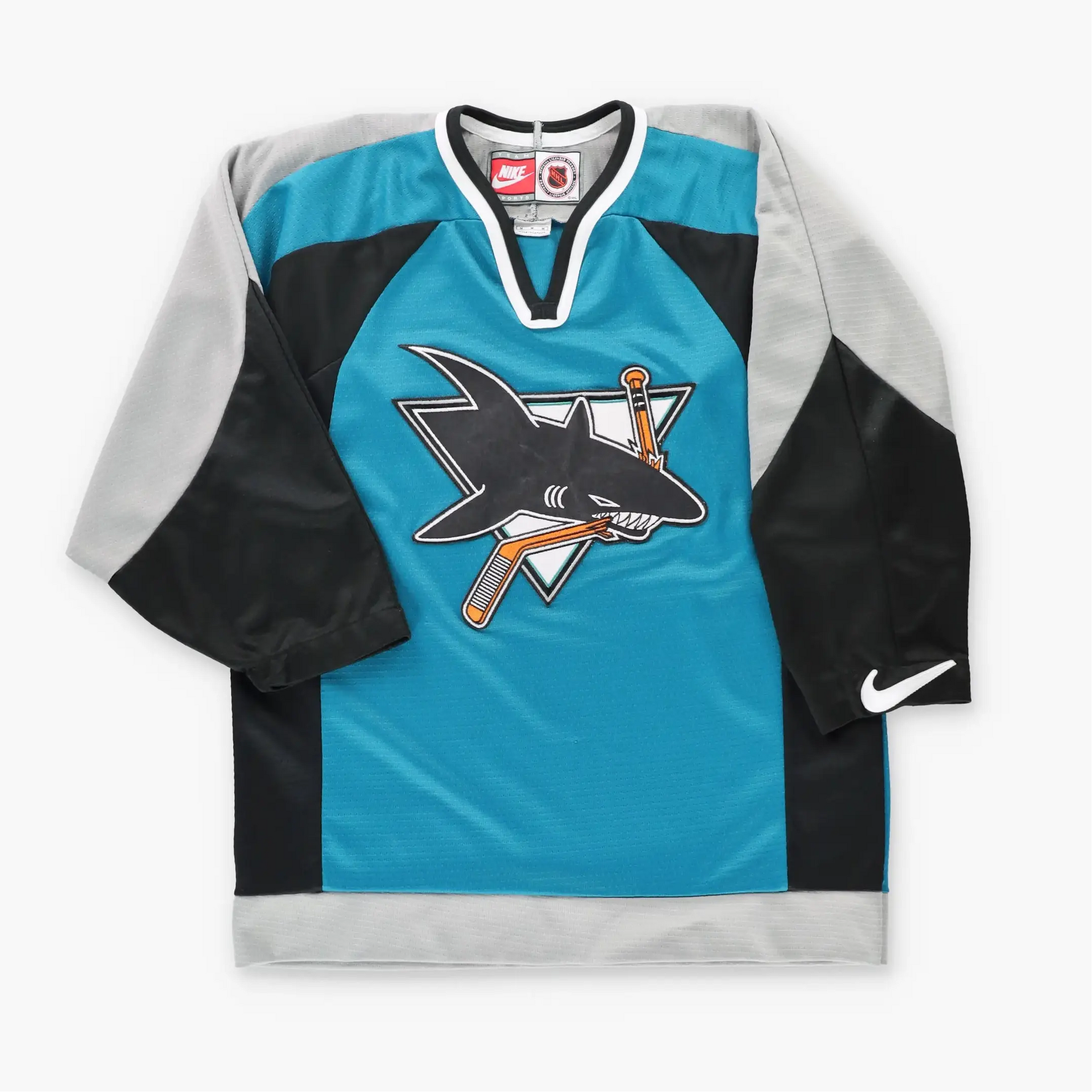 Vintage NIKE San Jose Sharks NHL 90s Canadian Made Teal Hockey Jersey (M) Vintage Sole Melbourne