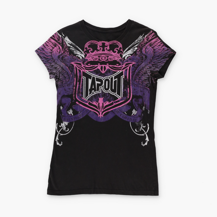 TAPOUT Y2K Wrestling Pink & Purple Crown Graphic Tee (Women's M)